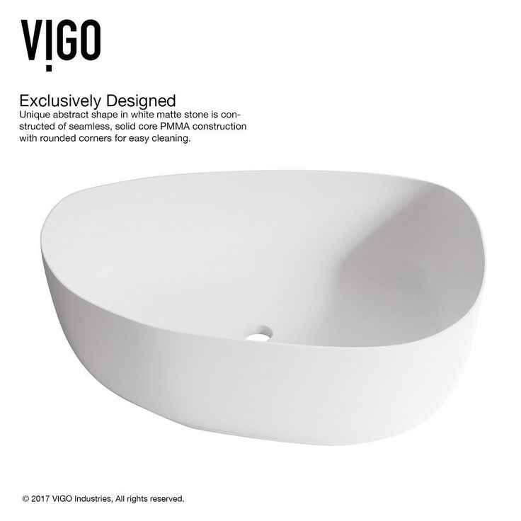 VIGO Peony Handmade Matte Stone Novelty/Specialty Vessel Bathroom Sink in Matte White