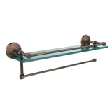 22 in. L x 5 in. H x 5 in. W Paper Towel Holder with Gallery Clear Glass Shelf in Venetian Bronze - Super Arbor