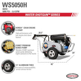 Simpson SIMPSON Water Shotgun WS5050H 5000 PSI at 5.0 GPM HONDA GX630 Cold Water Pressure Washer