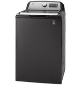 GE 5.2 cu. ft. High-Efficiency Diamond Gray Top Load Washing Machine with Smart Dispense and Sanitize with Oxi, ENERGY STAR