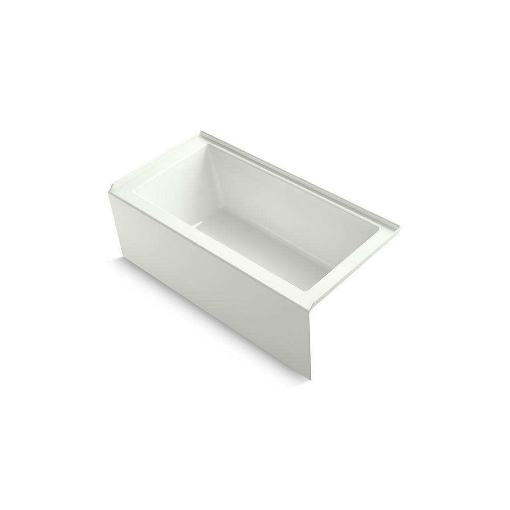 Underscore 60 in. Rectangular Alcove left Drain Bathtub in Ice Grey - Super Arbor