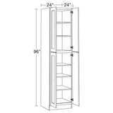 Home Decorators Collection Newport 24 in. W x 24 in. D x 96 in. H Assembled Plywood Pantry Kitchen Cabinet in Deep Onyx with Soft Close
