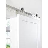 72 in. DesignGlide Satin Nickel Soft-Close Barn Door Sliding Door Hardware Kit - Super Arbor