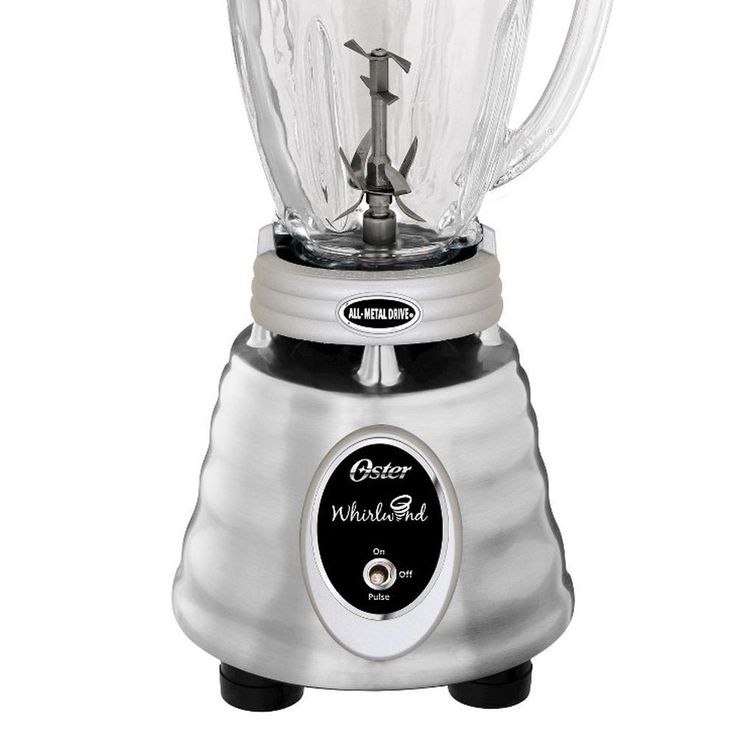 Whirlwind Heritage Blend 48 oz. 1000 Plus 2 Speed Blender in Chrome with Food Processor and Glass Blender Jar