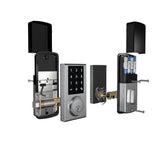 Satin Nickel Touchscreen ZWave Smartlock Single Cylinder Deadbolt - Super Arbor