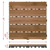 Yaheetech 12x 12''Patio Pavers Decking Flooring Deck Tiles Interlocking Wood Patio Tiles Pack of 11 Tiles For Patio Garden Deck Poolside Indoor and Outdoor，Indoor and Outdoor