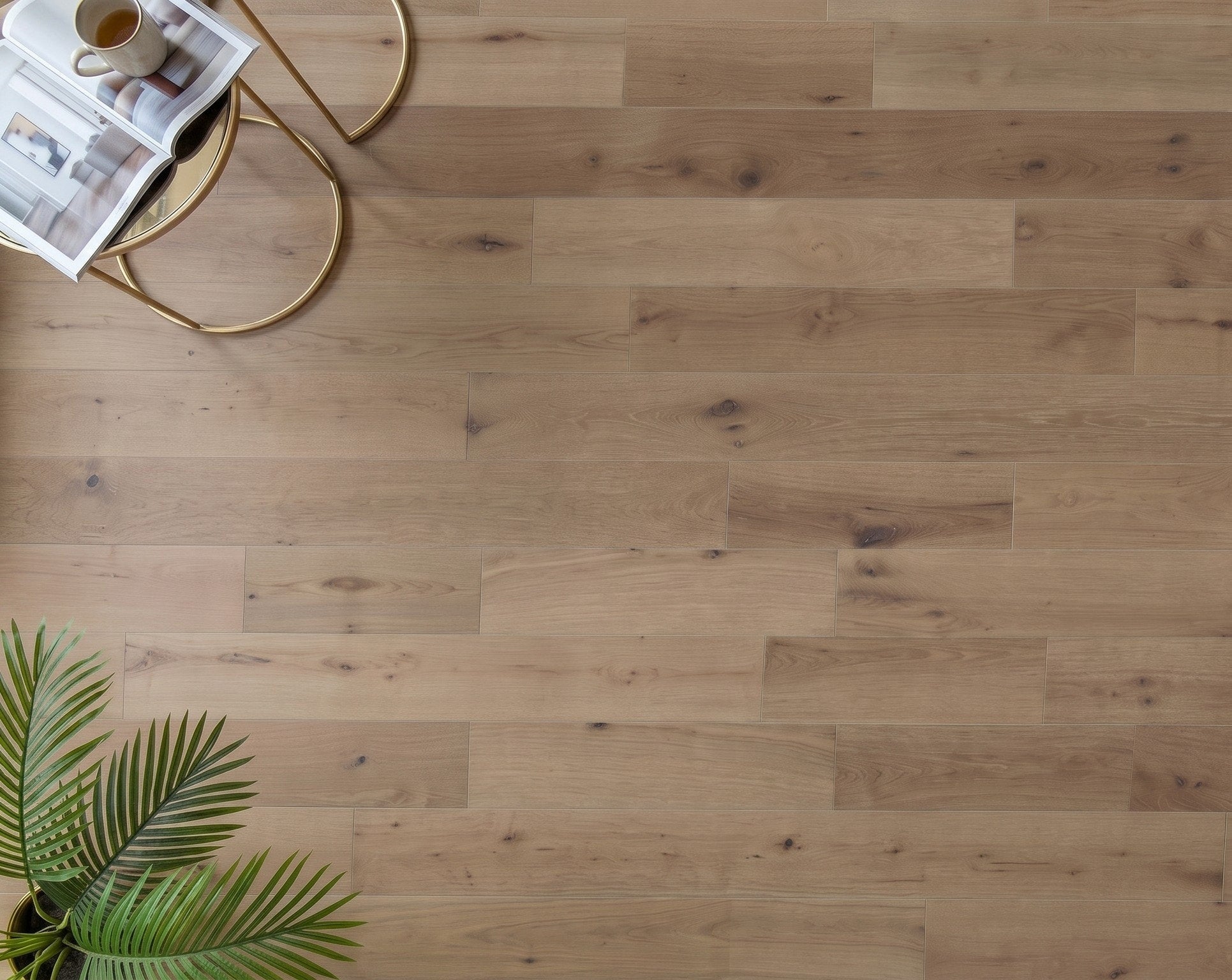 allen + roth Hickory South Beach hardwood flooring — installed room view