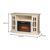 Edenfield 48 in. Freestanding Infrared Electric Fireplace TV Stand in Aged White - Super Arbor