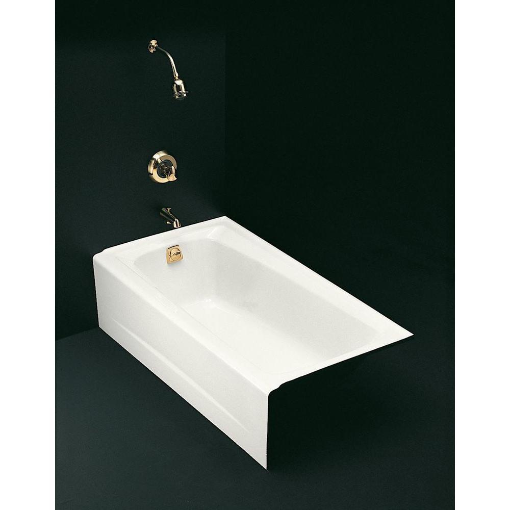Mendota 60 in. Left-Hand Drain Rectangular Alcove Bathtub in White - Super Arbor
