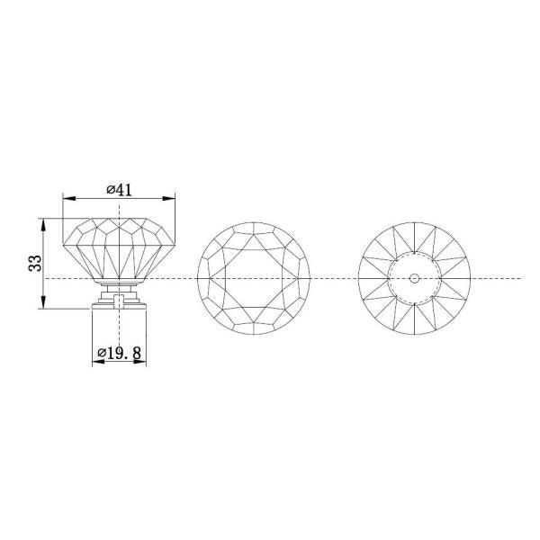 1-9/16 in. (40 mm) Clear, Chrome Contemporary Metal, Crystal and Glass Cabinet Knob - Super Arbor