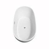 Rebecca 60 in. Acrylic Flatbottom Non-Whirlpool Bathtub in White with Polished Chrome Trim - Super Arbor