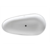 Fiume 5.6 ft. Man-Made Stone Center Drain Freestanding Bathtub in Matte White - Super Arbor