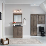 Naples 30 in. W Bath Vanity Cabinet Only in Distressed Grey with Right Hand Drawers - Super Arbor