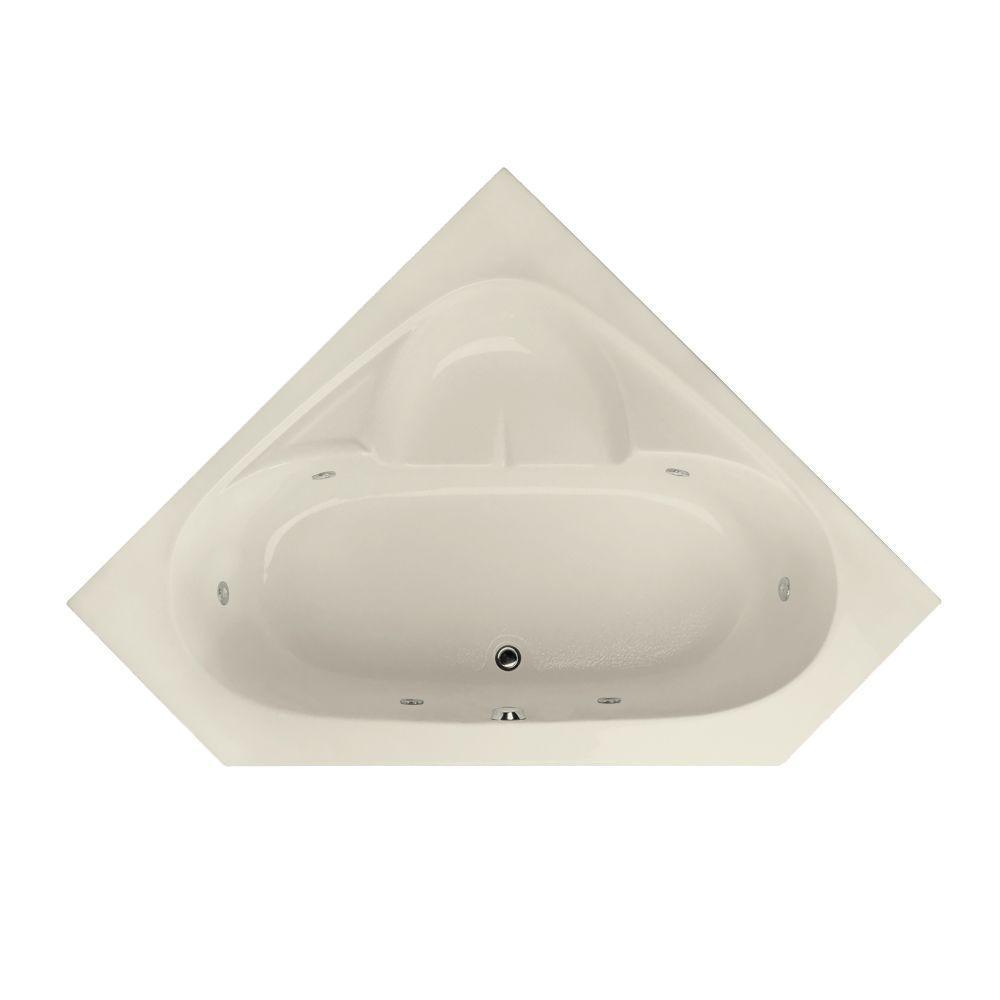 Studio 60 in. Acrylic Corner Drop-in Whirlpool Bathtub in White - Super Arbor