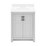 Style Selections Lowry 25-in Light Gray Single Sink Bathroom Vanity with White Acrylic Top