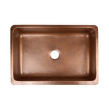 Lange Farmhouse Apron Front Pure Copper Sink 32 in. Single Bowl Kitchen Sink in Antique Copper