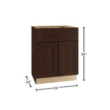 Home Decorators Collection Newport 24 in. W x 24 in. D x 34.5 in. H Assembled Plywood Base Kitchen Cabinet in Manganite with Soft Close