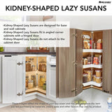 Rev-A-Shelf 24 in White Polymer Kidney Lazy Susans 2-Shelf