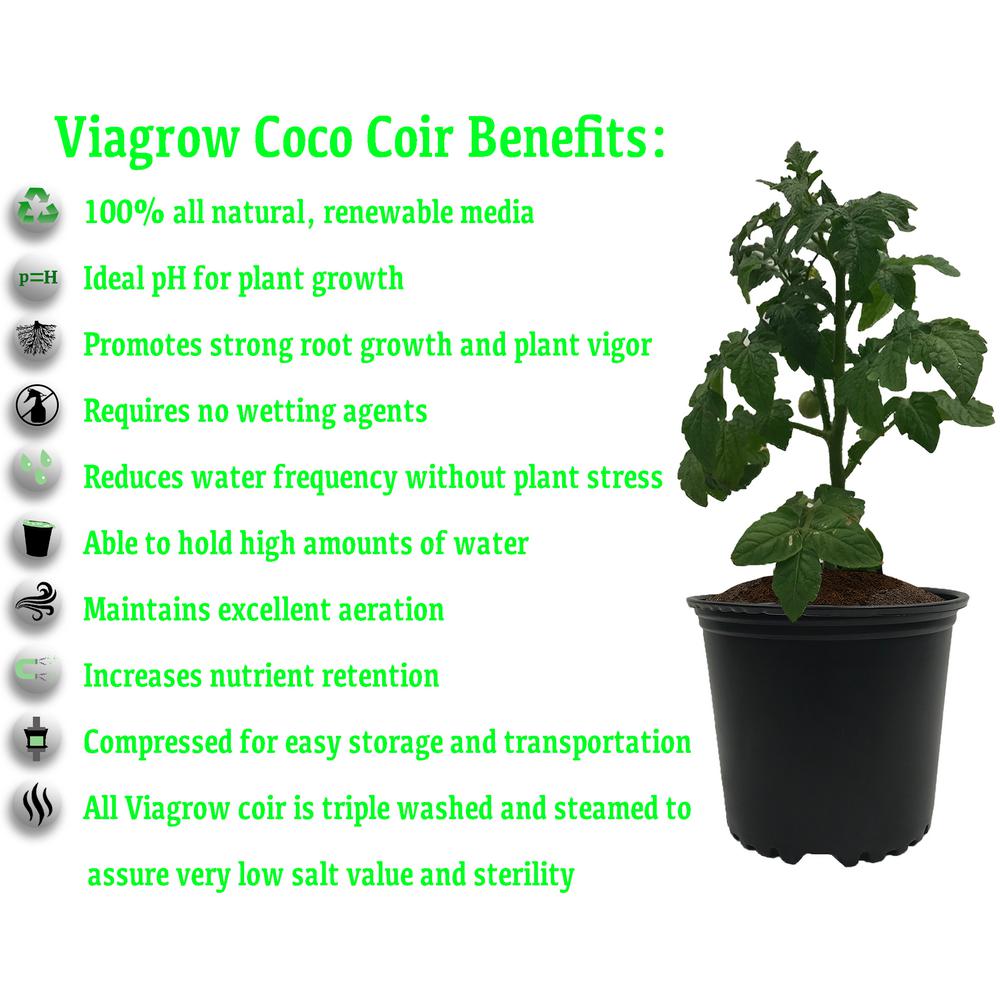 Viagrow 11 lb. (5KG) Coconut Coir Block of Soilless Media