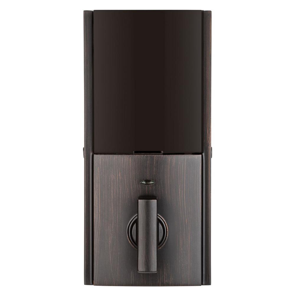 SmartCode 915 Contemporary Venetian Bronze Electronic Deadbolt with San Clemente Handle Set and Halifax Interior Lever - Super Arbor
