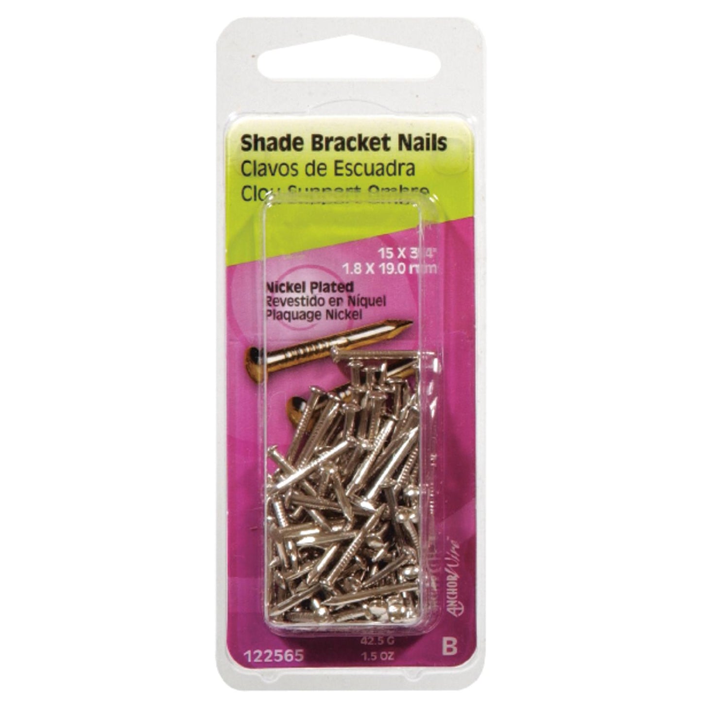 Hillman 3/4 in. Bracket Nickel-Plated Steel Nails, Flat Head