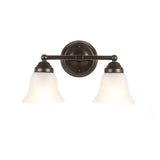 Ashhurst 2-Light Oil Rubbed Bronze Vanity Light with Frosted Glass Shades