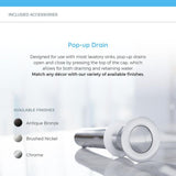 MR Direct Undermount Porcelain Bathroom Sink in White with Pop-Up Drain in Antique Bronze