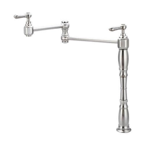 Pioneer Industries Americana Brushed Nickel 2-Handle Deck-Mount Pot Filler Handle Kitchen Faucet