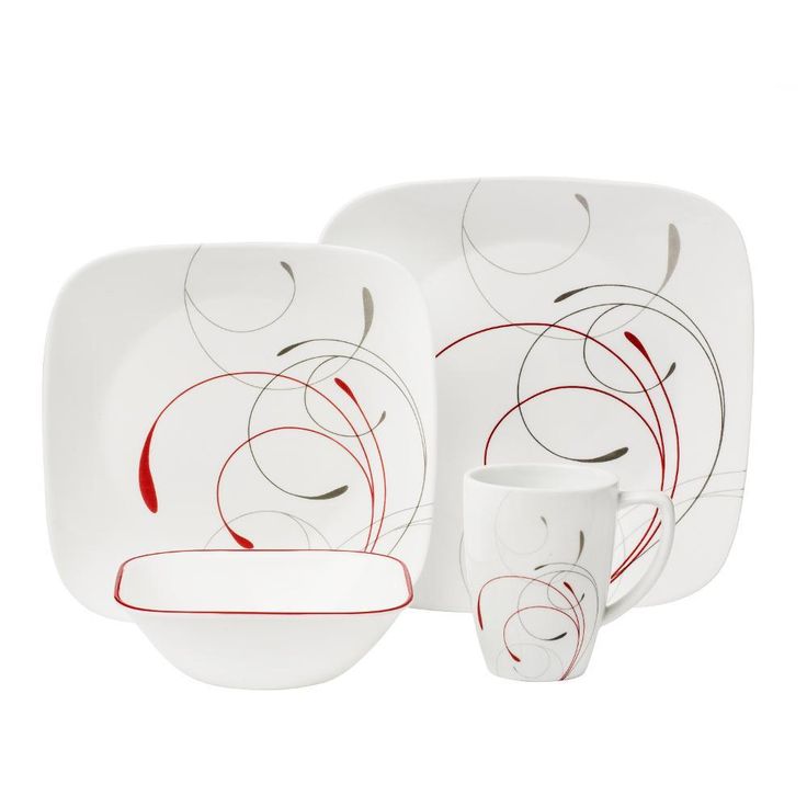 16-Piece Patterned Splendor Glass Dinnerware Set (Service for 4)