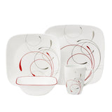 16-Piece Patterned Splendor Glass Dinnerware Set (Service for 4)