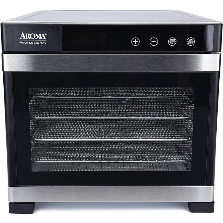 6-Tray Black Electric Food Dehydrator with Glass Door