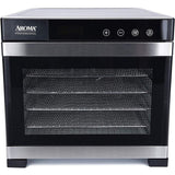 6-Tray Black Electric Food Dehydrator with Glass Door