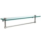 22 in. L  x 5 in. H  x 5 in. W Clear Glass Vanity Bathroom Shelf with Towel Bar in Satin Nickel - Super Arbor