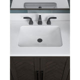 Leary 30 in. W x 34.5 in. H Bath Vanity in Dark Brown with Engineered Stone Vanity Top in White with White Basin - Super Arbor