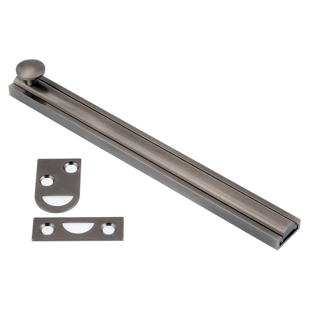 6 in. Solid Brass Satin Nickel Surface Bolt - Super Arbor