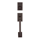 SmartCode 913 Contemporary Venetian Bronze Electronic Deadbolt with San Clemente Handleset and Halifax Interior Lever - Super Arbor