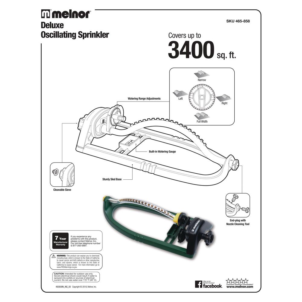 3,400 sq. ft. Oscillating Sprinkler - Super Arbor