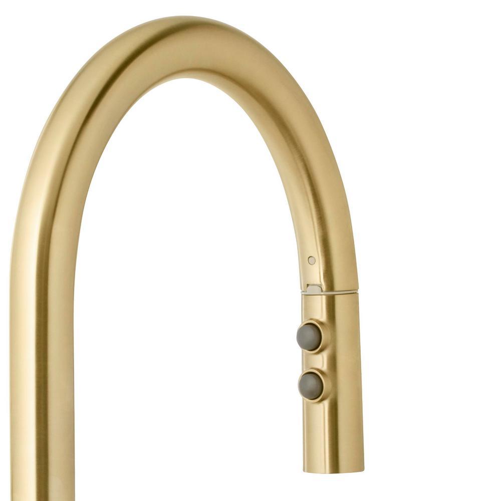 Upson Single-Handle Pull-Down Sprayer Kitchen Faucet in Matte Gold - Super Arbor
