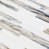 Jeffrey Court Coastal Skies Grey 14 in. x 11.75 in. x 8 mm Interlocking Glossy Glass Mosaic Tile