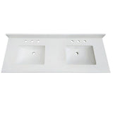 61 in. W x 22 in. D x 0.75 in. H Quartz Vanity Top in Carrara White with White Basin