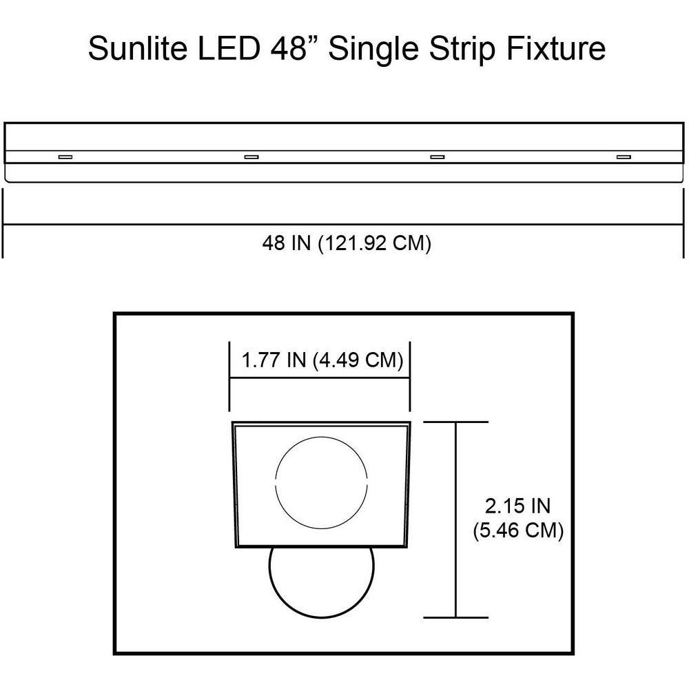 4 ft. 125-Watt Equivalent Integrated LED Cool White (4000K) Linear Single Strip Flush Mount White Strip Light Fixture - Super Arbor
