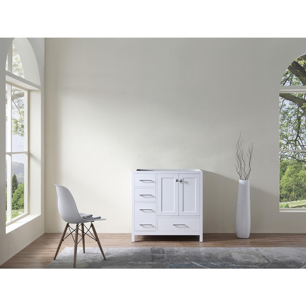 Caroline Madison 36 in. W Bath Vanity Cabinet Only in White - Super Arbor