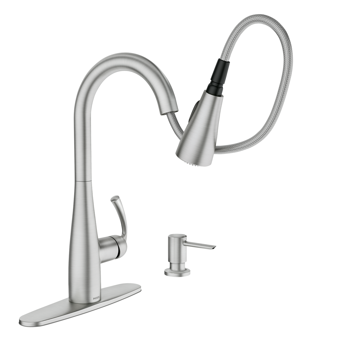 Moen Essie Single-Handle Pull-Down Kitchen Faucet with Reflex and Power Clean, Spot Resist Stainless (87014SRS)