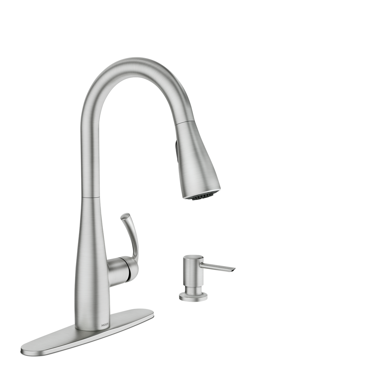 Moen Essie Single-Handle Pull-Down Kitchen Faucet with Reflex and Power Clean, Spot Resist Stainless (87014SRS)