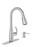 Moen Essie Single-Handle Pull-Down Kitchen Faucet with Reflex and Power Clean, Spot Resist Stainless (87014SRS)