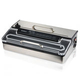 White Kitchen Pro Stainless Steel Food Vacuum Sealer System - Countertop Electric Air Seal Preserver with Air Vac Bags