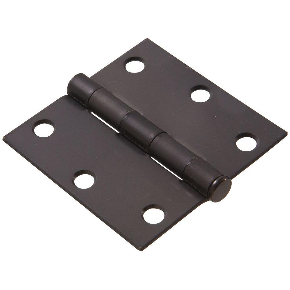3-1/2 in. Antique Brass Residential Door Hinge with 5/8 in. Round Corner Removable Pin Full Mortise (9-Pack) - Super Arbor