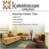 Kaleidoscope Collection Multicolor Assorted Loop Commercial 24 in. x 24 in. Carpet Tile (12-Tiles / Case)