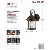 Bronze Motion Sensor Outdoor Wall Mount Coach Light Sconce