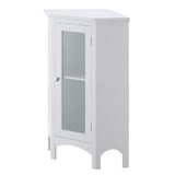 16 in. W x 31 in. H x 22 in. D Denali Corner Floor Cabinet Corner Shelf in White - Super Arbor